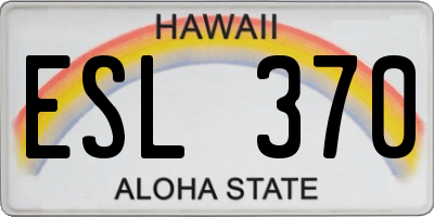 HI license plate ESL370