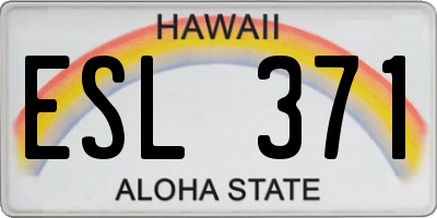 HI license plate ESL371