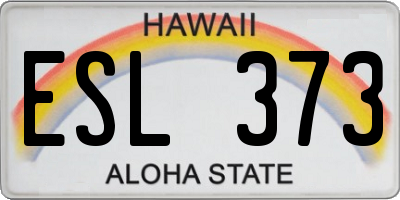 HI license plate ESL373