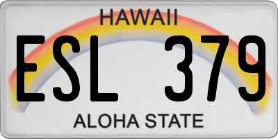 HI license plate ESL379