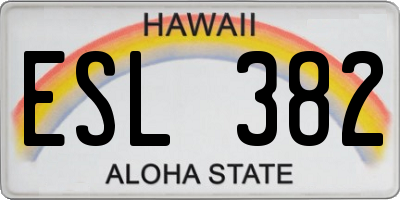 HI license plate ESL382