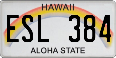 HI license plate ESL384