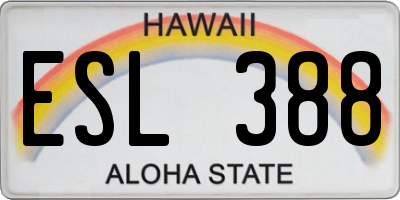 HI license plate ESL388