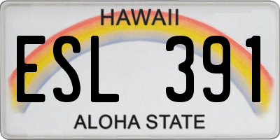 HI license plate ESL391