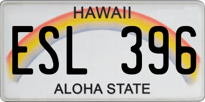 HI license plate ESL396