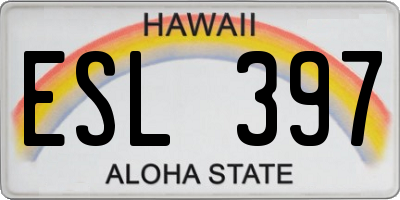 HI license plate ESL397