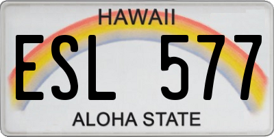 HI license plate ESL577