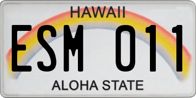 HI license plate ESM011