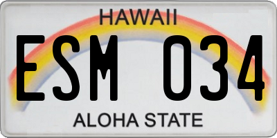 HI license plate ESM034