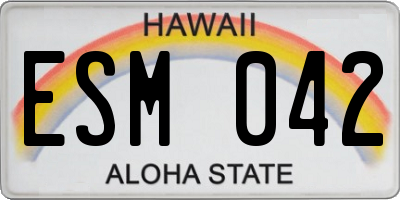 HI license plate ESM042