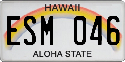 HI license plate ESM046