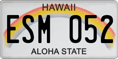 HI license plate ESM052