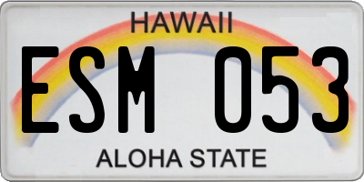HI license plate ESM053