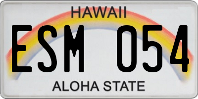 HI license plate ESM054