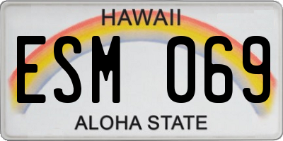 HI license plate ESM069