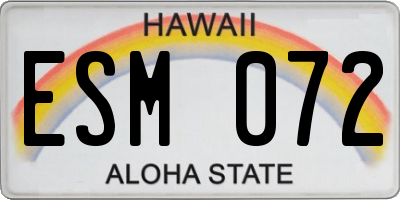 HI license plate ESM072