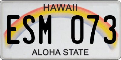 HI license plate ESM073