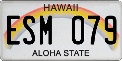 HI license plate ESM079