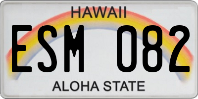 HI license plate ESM082