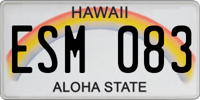 HI license plate ESM083