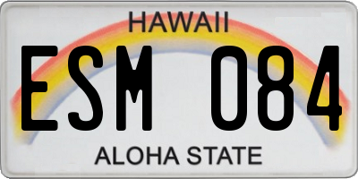 HI license plate ESM084