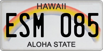 HI license plate ESM085