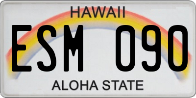 HI license plate ESM090
