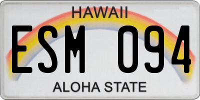 HI license plate ESM094