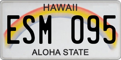 HI license plate ESM095