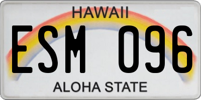 HI license plate ESM096