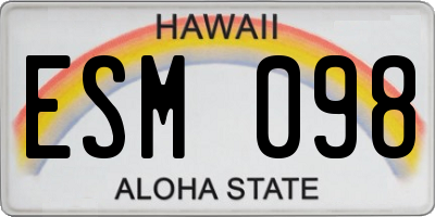 HI license plate ESM098