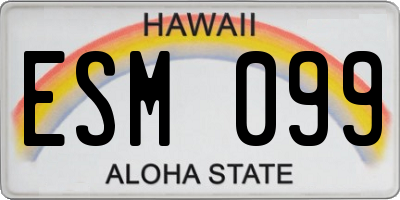 HI license plate ESM099