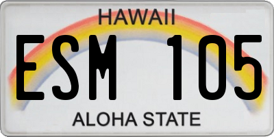 HI license plate ESM105