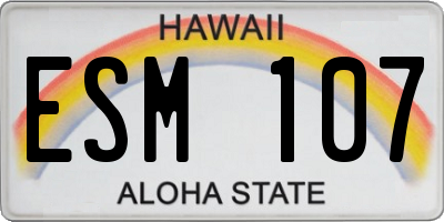 HI license plate ESM107