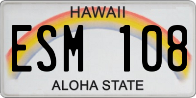 HI license plate ESM108