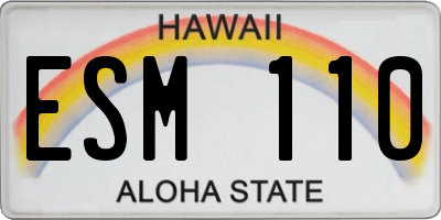 HI license plate ESM110