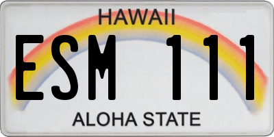 HI license plate ESM111