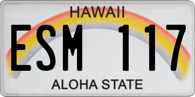 HI license plate ESM117