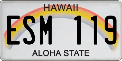 HI license plate ESM119