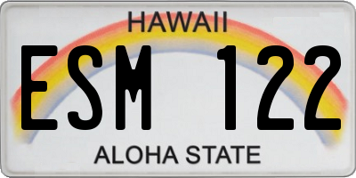 HI license plate ESM122