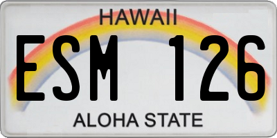 HI license plate ESM126