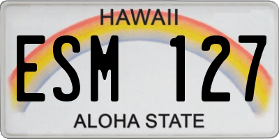HI license plate ESM127