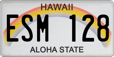 HI license plate ESM128