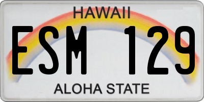 HI license plate ESM129