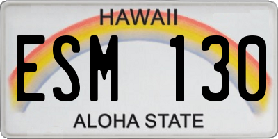 HI license plate ESM130