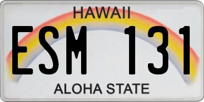HI license plate ESM131