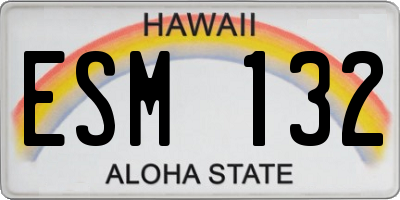 HI license plate ESM132