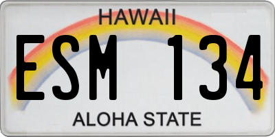 HI license plate ESM134