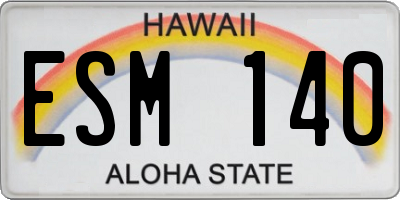 HI license plate ESM140