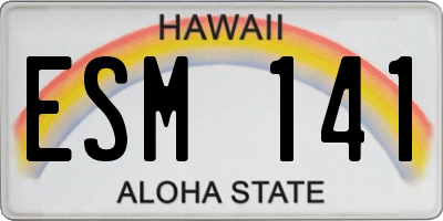 HI license plate ESM141
